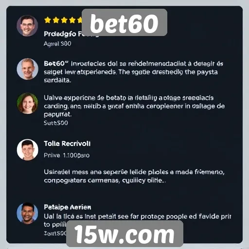 Feedback dos usuários sobre o atendimento ao cliente no bet60