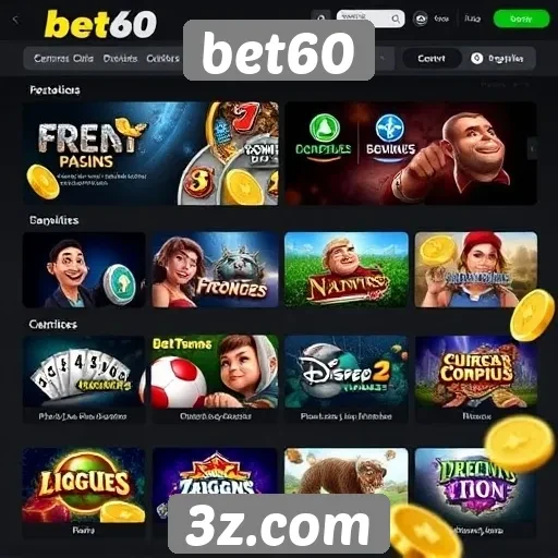 Diversidade de jogos oferecidos na plataforma bet60